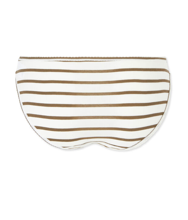 Culotte donna in cotone a righe bianco/marrone