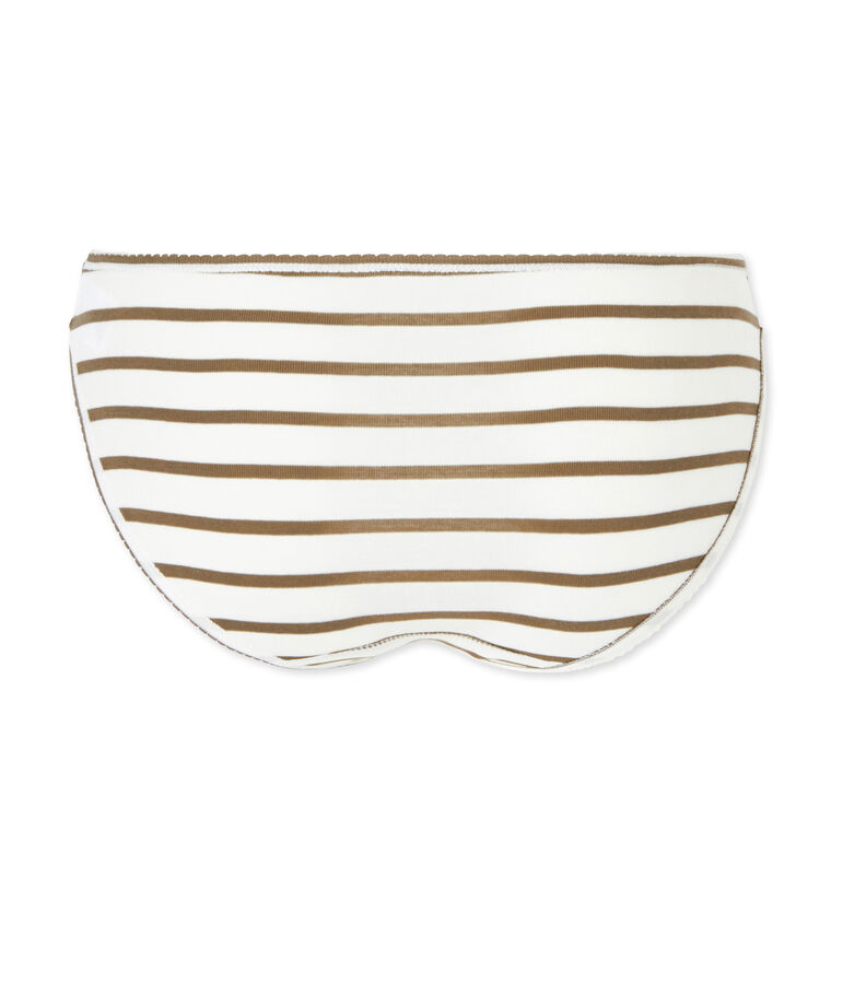 Culotte donna in cotone a righe bianco LAIT/verde LITOP