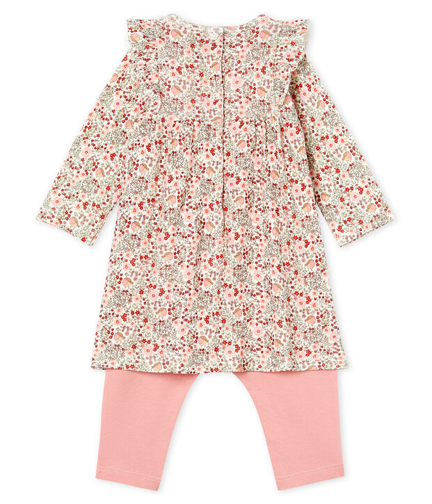 Abito legging fantasia beb&egrave; femmina bianco/multicolore