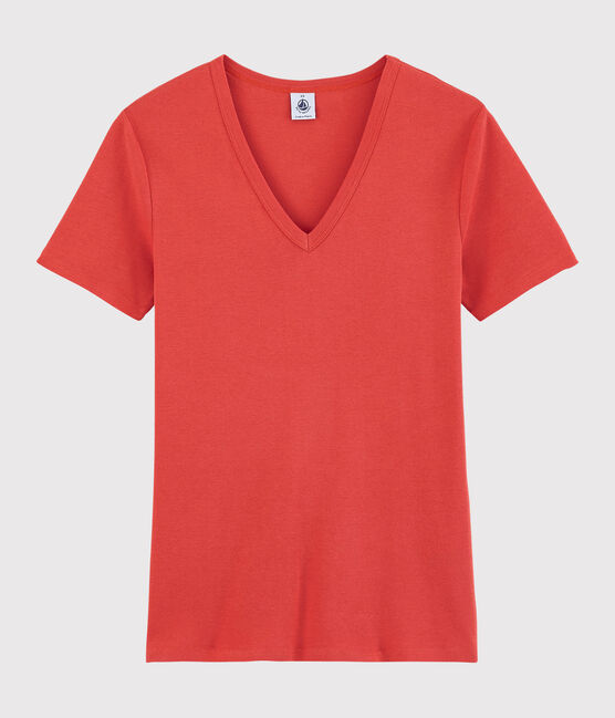 T-shirt scollo a V iconica Donna arancione OURSIN