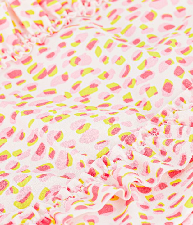 Costume da bagno intero a volant con stampa con stampa neonata bianco/multicolore