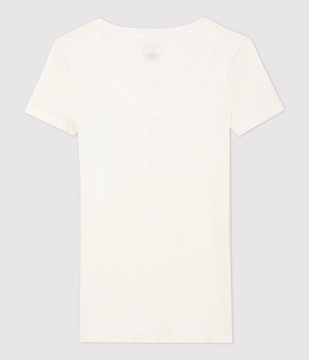 T-shirt a costine leggera Donna bianco