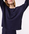 Pigiama in cotone tinta unita donna blu SMOKING