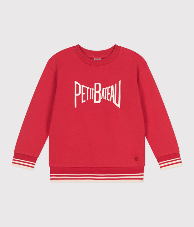 Felpa in cotone stampato bambino unisex rosso
