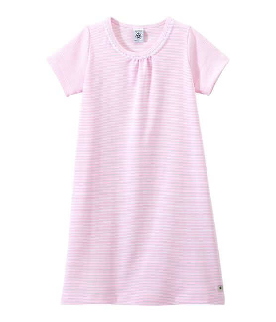 Camicia da notte bambina millerighe rosa BABYLONE/bianco ECUME