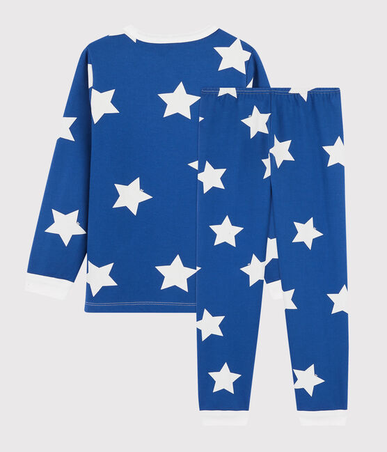 Pigiama a stelle unisex in molleton blu MAJOR/bianco ECUME