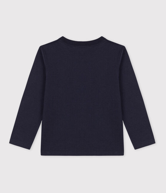 T-shirt bambino a maniche lunghe in cotone blu SMOKING