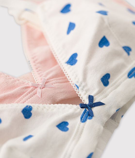 Confezione di 2 reggiseni a cuori ragazza in cotone ed elastam variante 1