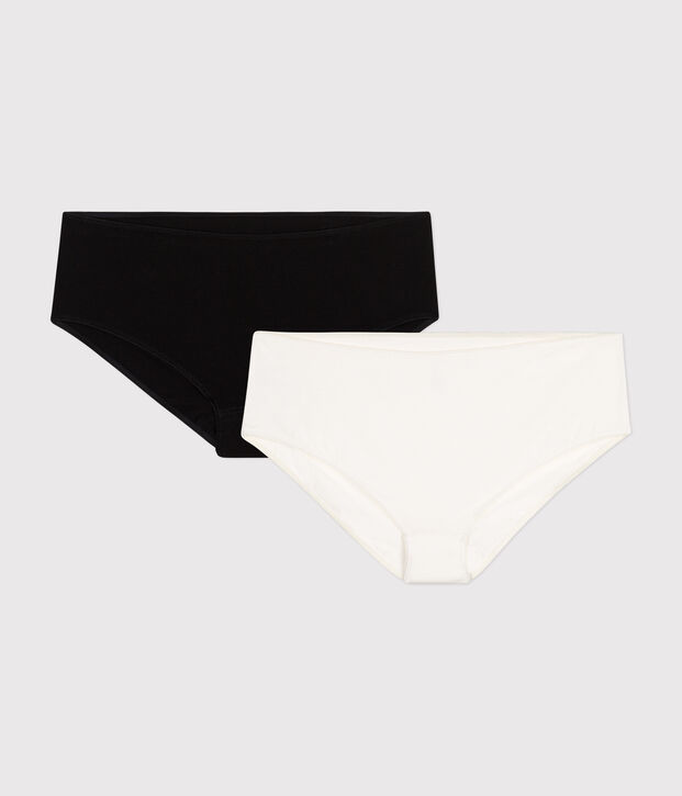 Confezione da 2 shorty a tinta unita in cotone ed elastan donna multicolore