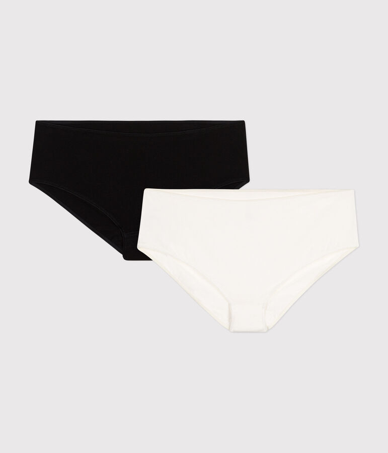 Confezione da 2 shorty a tinta unita in cotone ed elastan donna multicolore