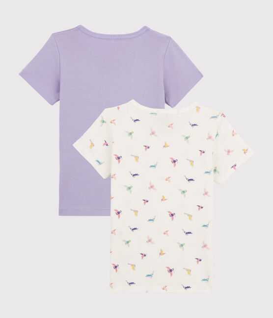 Confezione da 2 t-shirt manica corta fantasia da bambina variante 1
