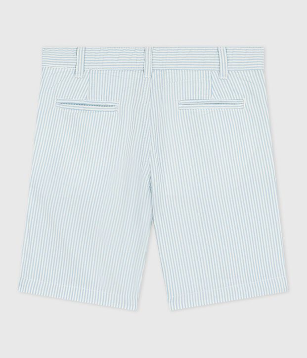 Bermuda in cotone a righe bambino blu/blu