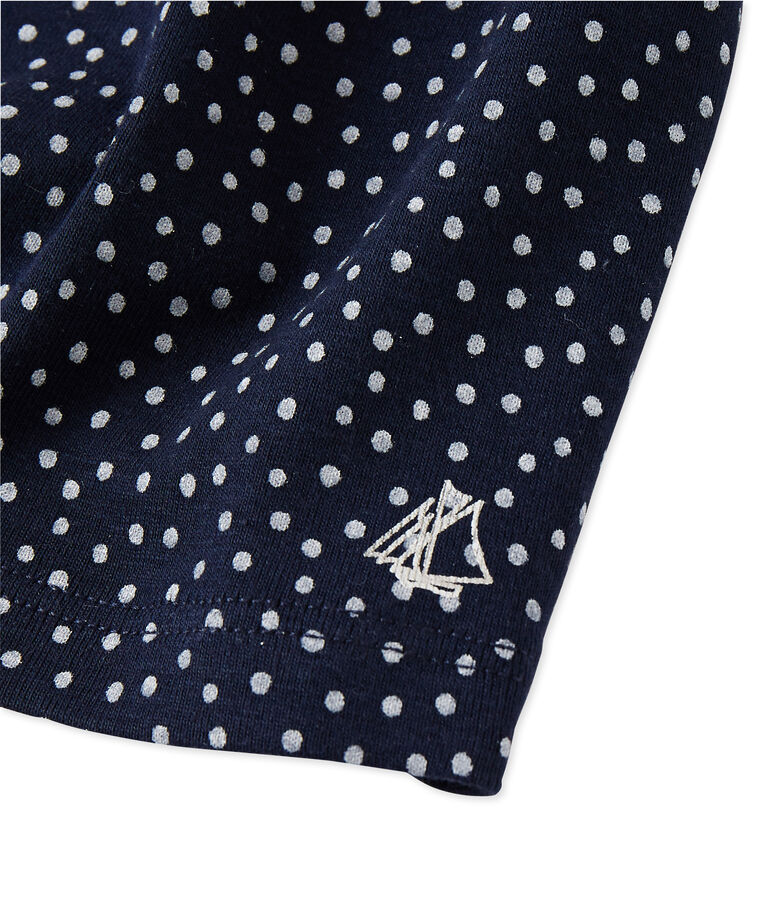 T-shirt per beb&egrave; femmina stampata blu/bianco