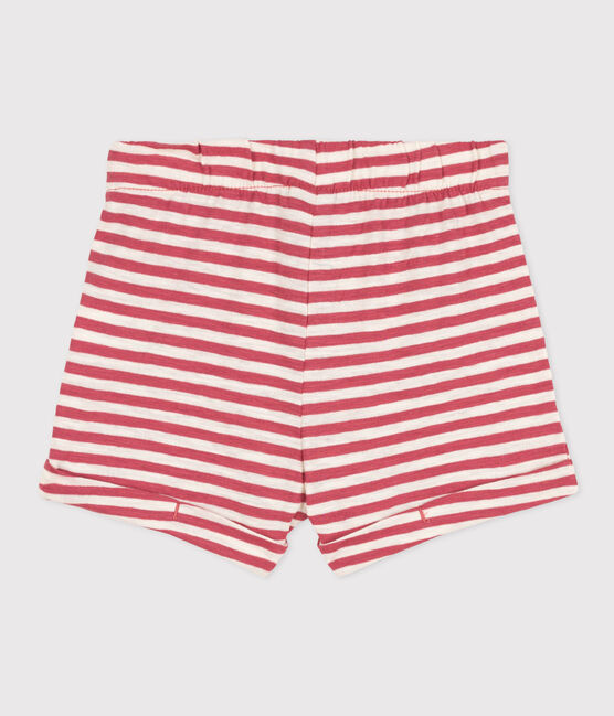 Shorts bambino in jersey fiammato a righe rosa PAPI/beige AVALANCHE