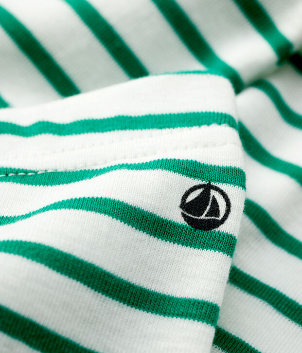 Leggins in cotone beb&egrave;. bianco/verde