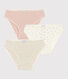 Confezione da 3 slip a fiori bambina in cotone ed elastam