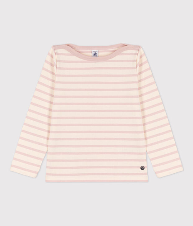 Marini&egrave;re bambino unisex in cotone ecru/rosa