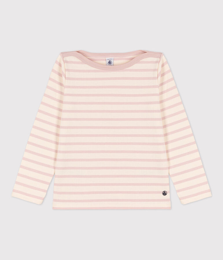 Marini&egrave;re bambino unisex in cotone ecru/rosa