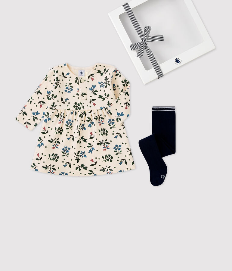 Confezione regalo abito e collant beb&egrave; multicolore