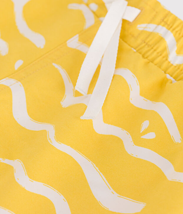 Shorts da mare bambino con stampa giallo/bianco