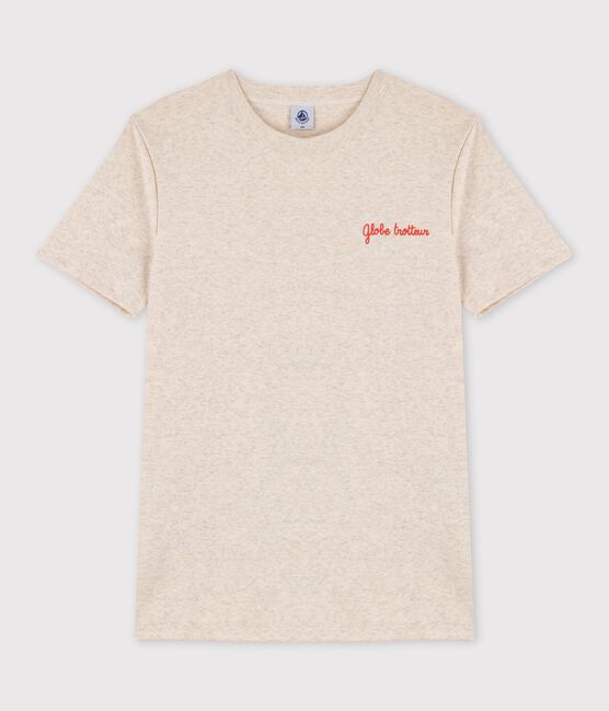 T-shirt girocollo serigrafia in cotone Donna beige MONTELIMAR CHINE