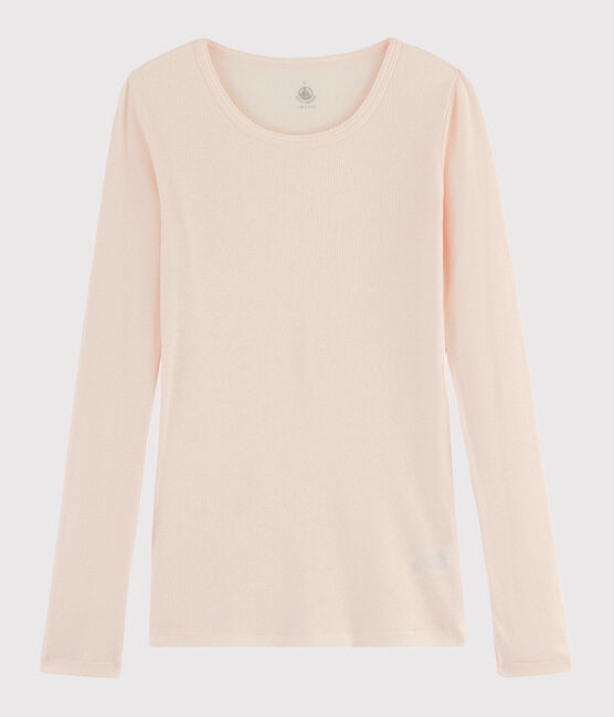 T-shirt in lana e cotone Donna rosa FLEUR