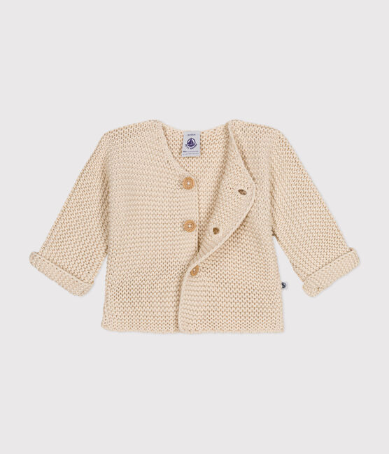 Cardigan in tricot a punto legaccio per bebè ecru AVALANCHE