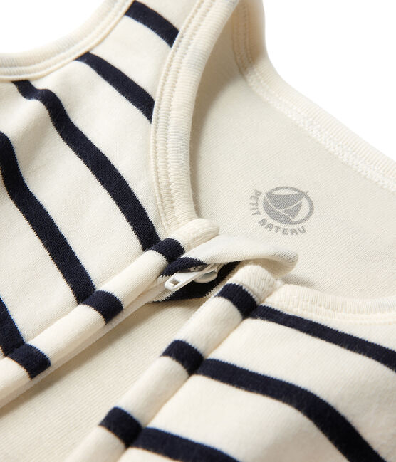 Gigoteuse bebé a righe beige COQUILLE/blu ABYSSE