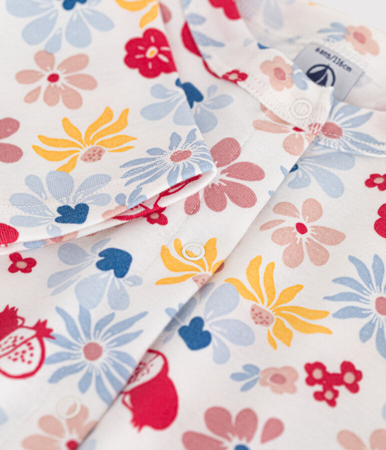 Cardigan in tessuto a costine bambina bianco/multicolore