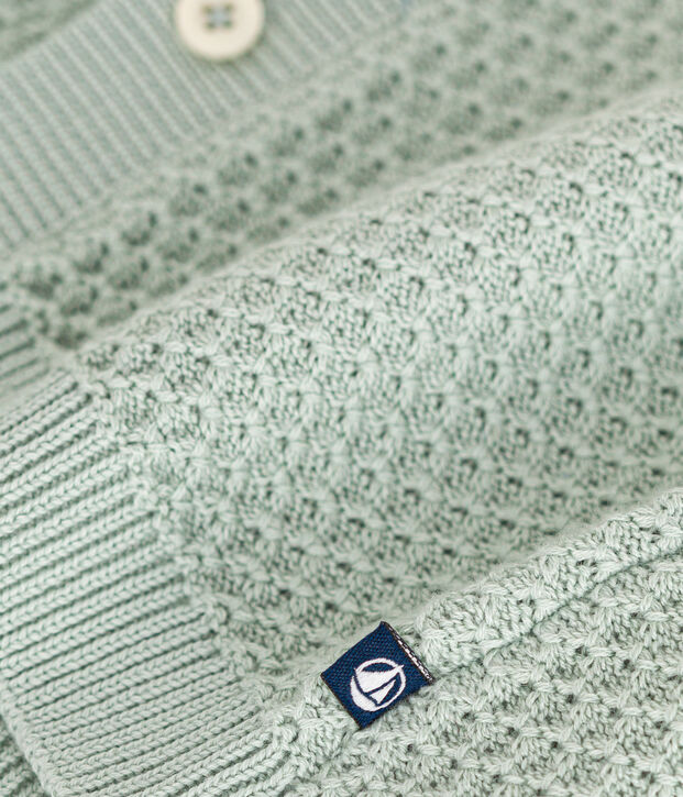 Cardigan in tricot di cotone beb&egrave; verde
