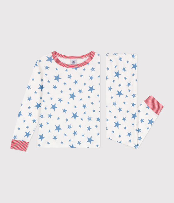 Pigiama in cotone con stelle stampate bambino bianco MARSHMALLOW/blu ALASKA