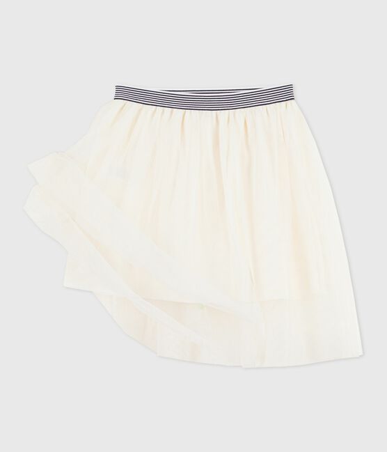 Gonna in tulle tinta unita con paillettes bambina ecru MILK