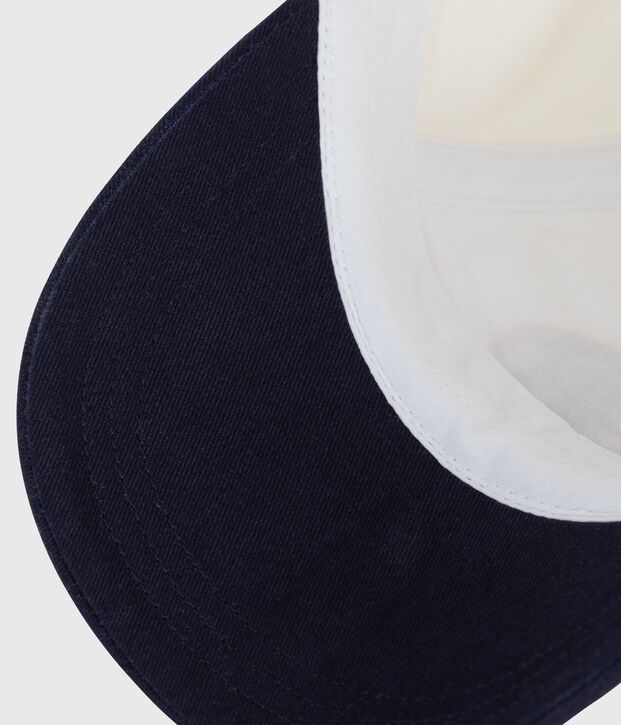 Berretto in cotone neonato blu/blu