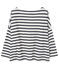 Maglia marinière donna in lino bianco LAIT/blu SMOKING