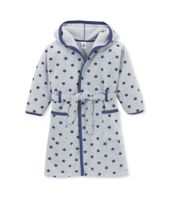 Vestaglia per bambino in pile stampato grigio SUBWAY/blu LOGO