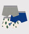 Confezione da 3 boxer bambino in cotone motivo chalet variante 1