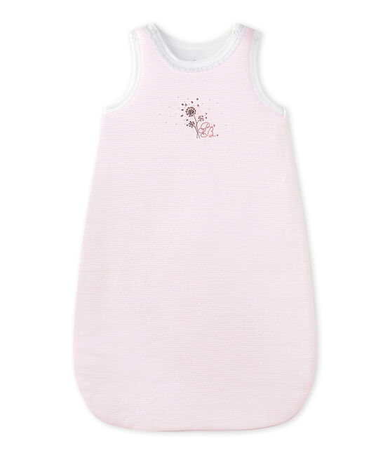 Sacco nanna nascita per bebé femmina millerighe rosa VIENNE/bianco ECUME