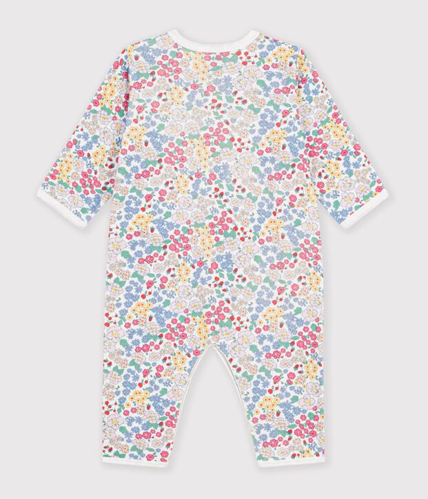 Pigiama senza piedini per neonati in cotone con stampa floreale bianco/multicolore