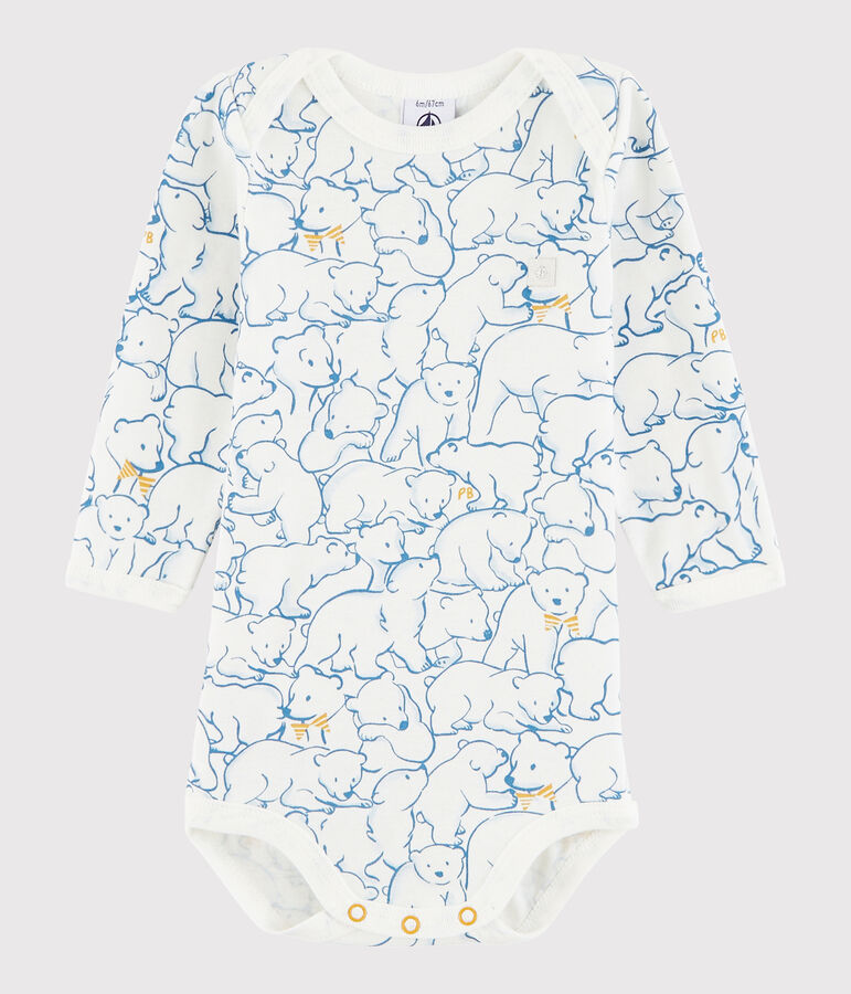 Body manica lunga beb&egrave; unisex blu FRAICHEUR/bianco MARSHMALLOW