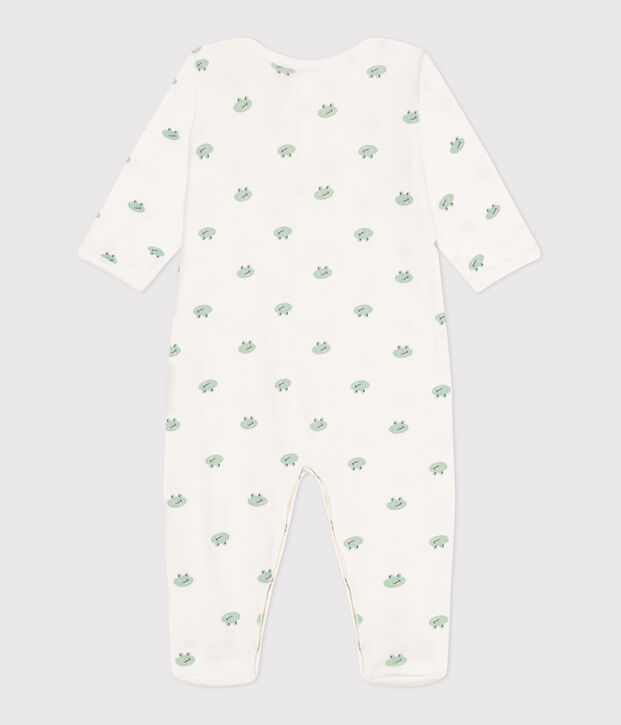 Pigiama in cotone con rane neonato bianco/multicolore