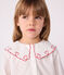 Blusa a maniche lunghe in popeline di cotone tinta unita bambina bianco ECUME