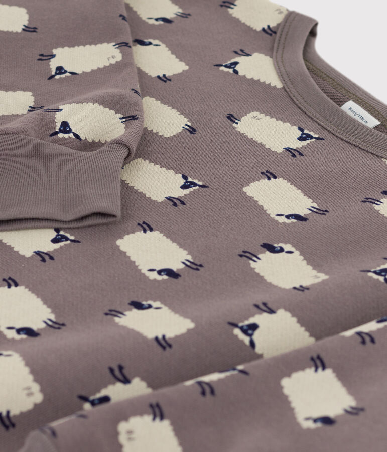 Felpa in molleton stampato bambina / bambino grigio/multicolore