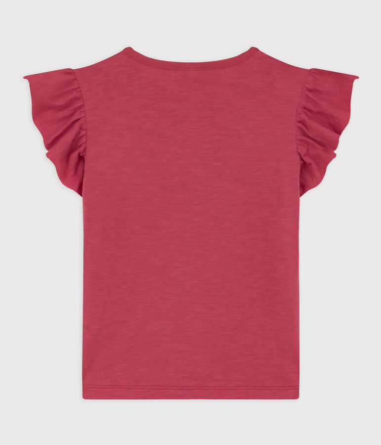 T-shirt a maniche corte in cotone bambina rosa