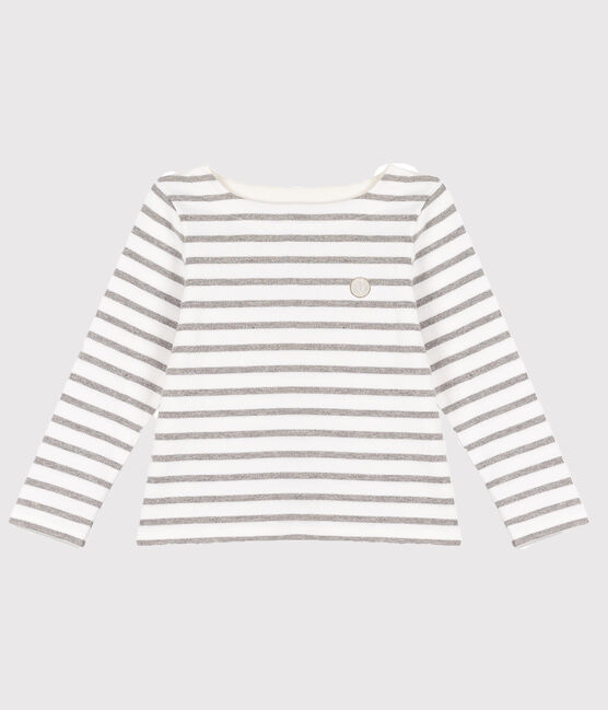 Marinière in jersey bambina bianco MARSHMALLOW/grigio ARGENT