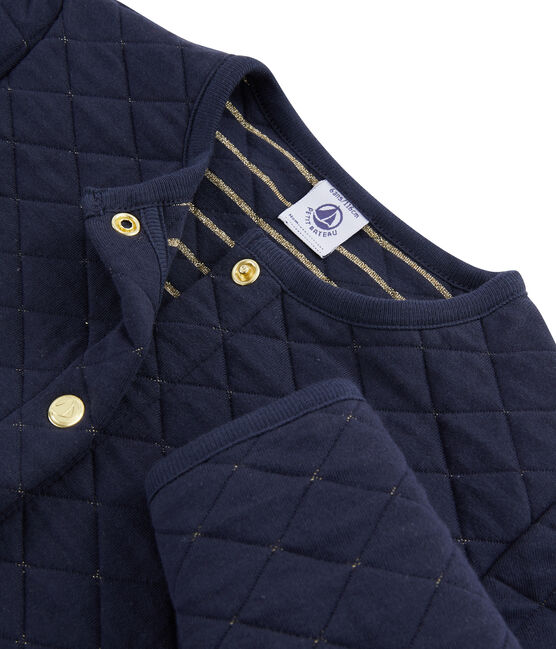 Cardigan in tubique bambina blu SMOKING/giallo OR