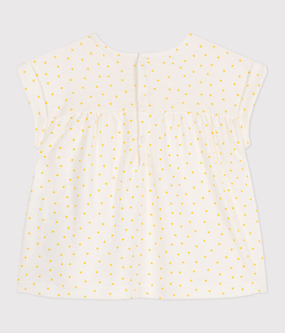 Blusa a maniche corte in cotone con mini cuore stampato neonato  bianco MARSHMALLOW/ ORGE