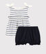 Insieme blusa + bloomer in cotone/lino bebè femmina