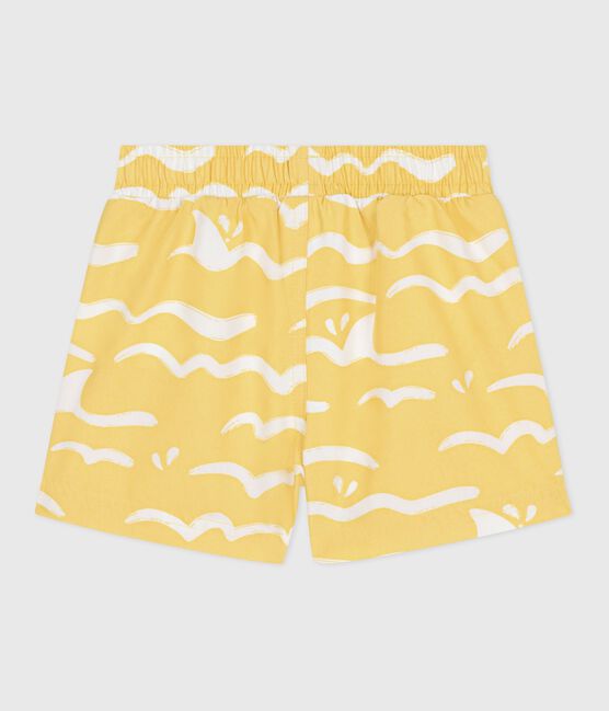 Shorts da bagno con stampa di squalo neonato giallo ORGE/bianco MARSHMALLOW