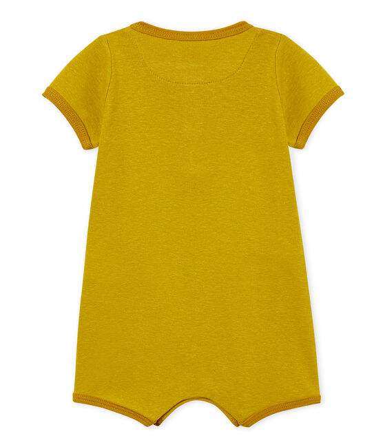 Tutina corta bambino in cotone/lino verde BAMBOO