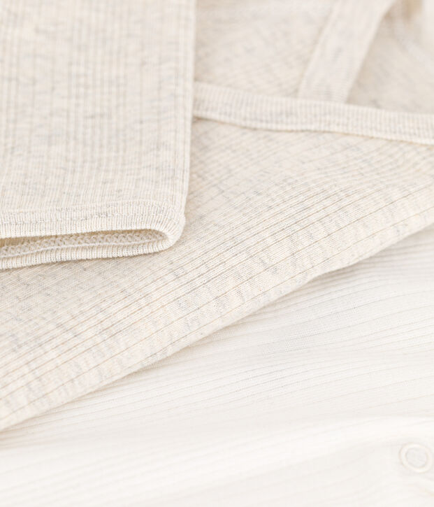 Confezione da 2 body incrociati a maniche lunghe in cotone multicolore